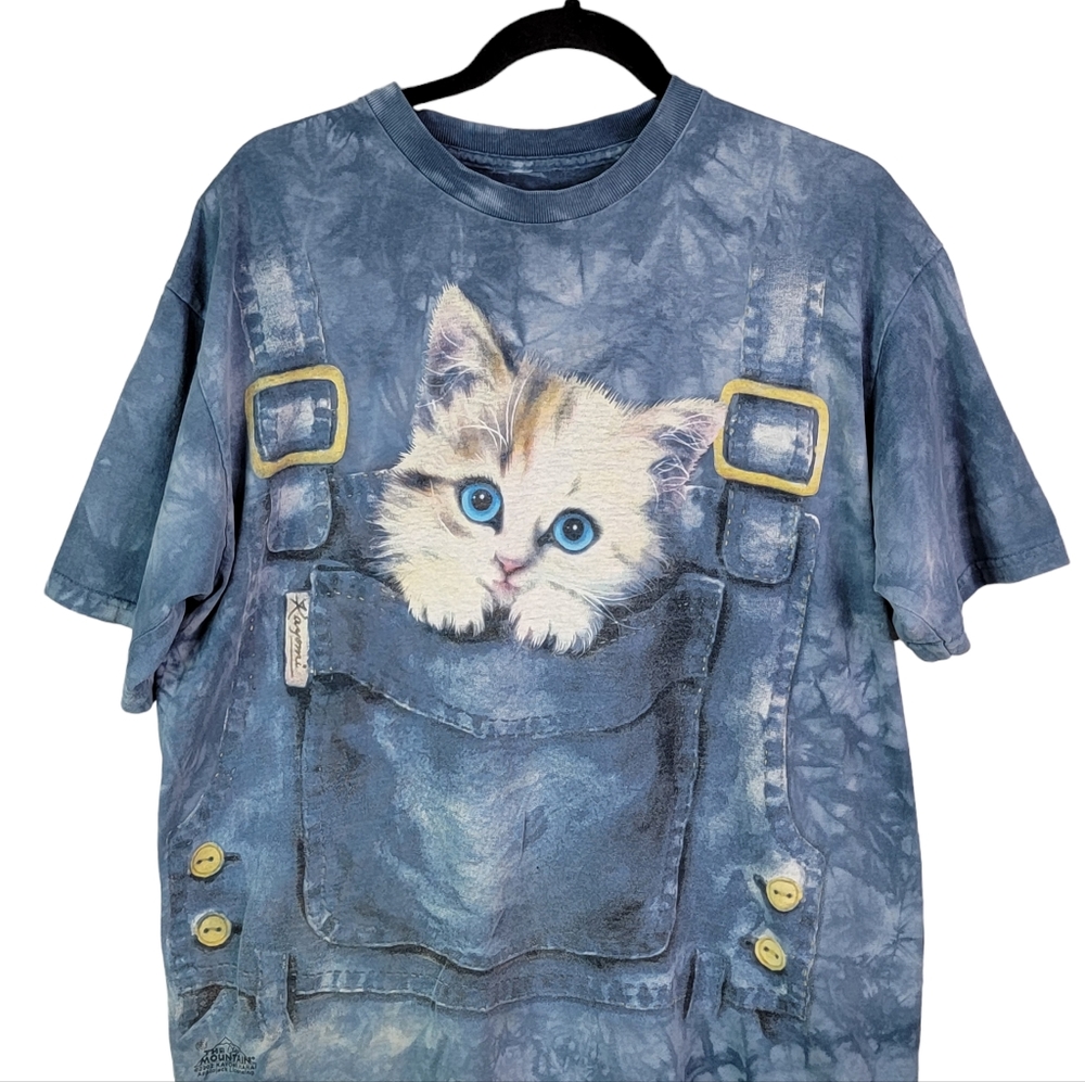 The Mountain Kitten Kitty Overalls Vintage Y2K Tie Dye Graphic Tee Men's Size L - Picture 3 of 16